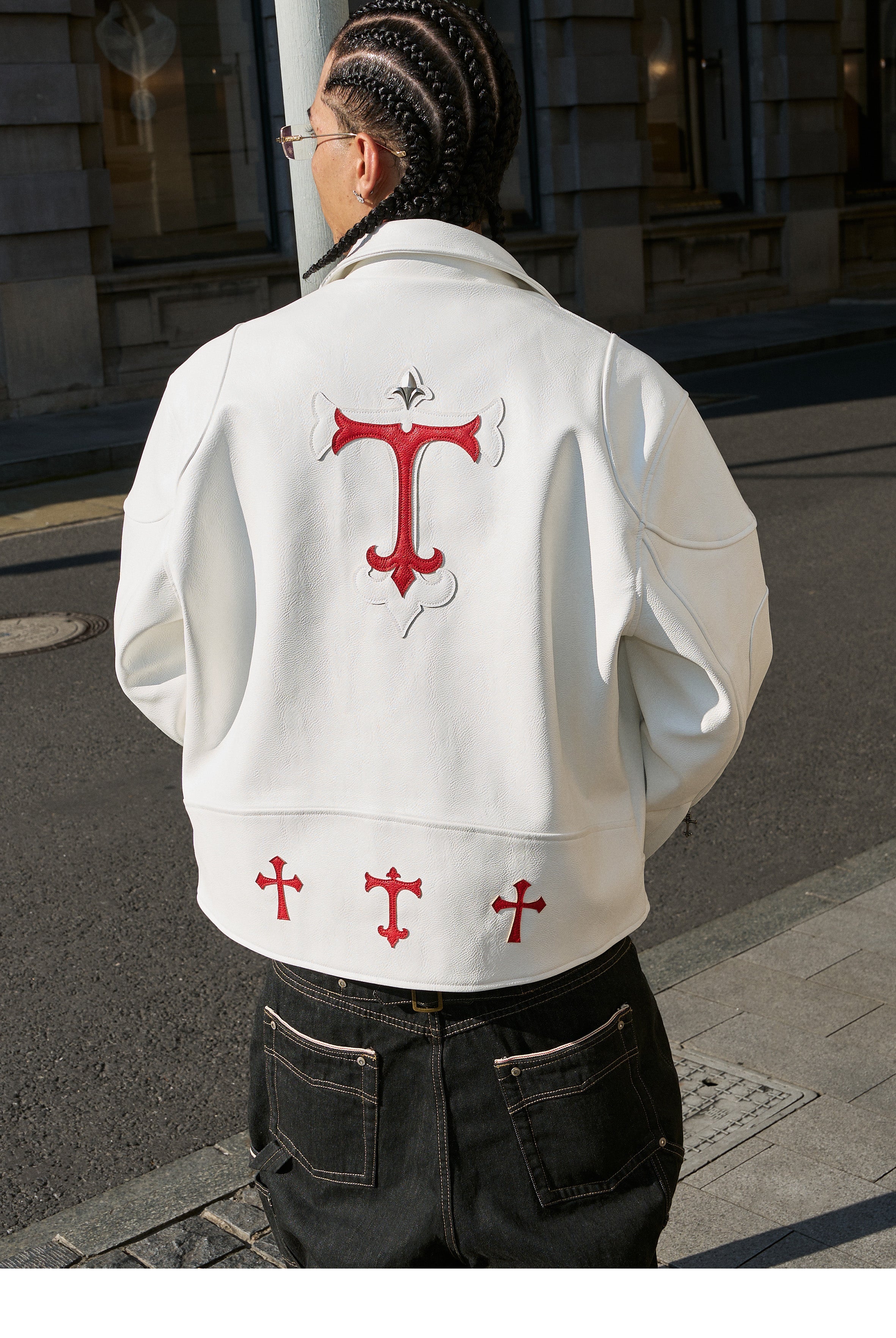 STEEPC Two Tone Leather Racing Jacket