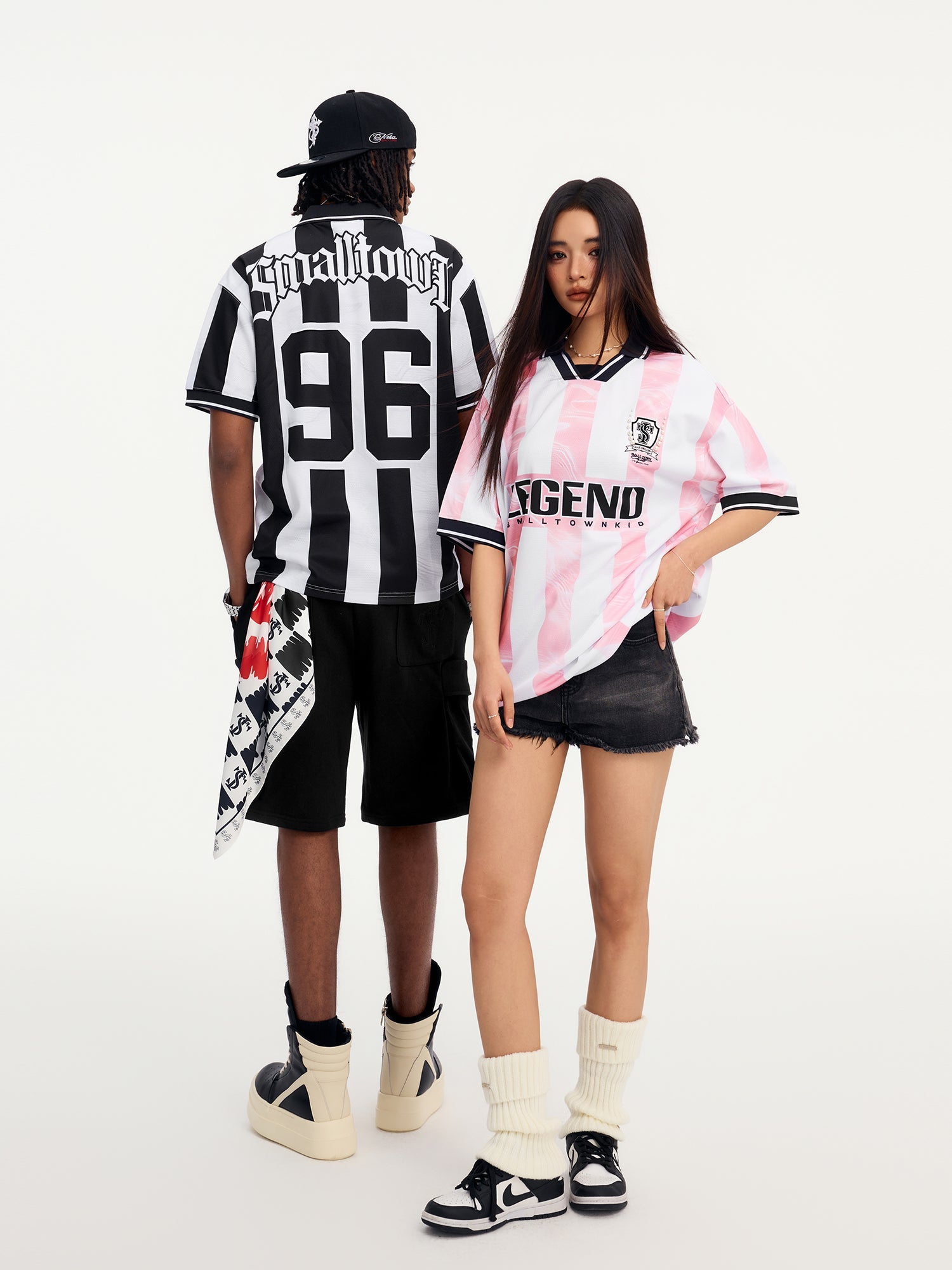 Small Town Kid Water Ripple Striped Polo Jersey