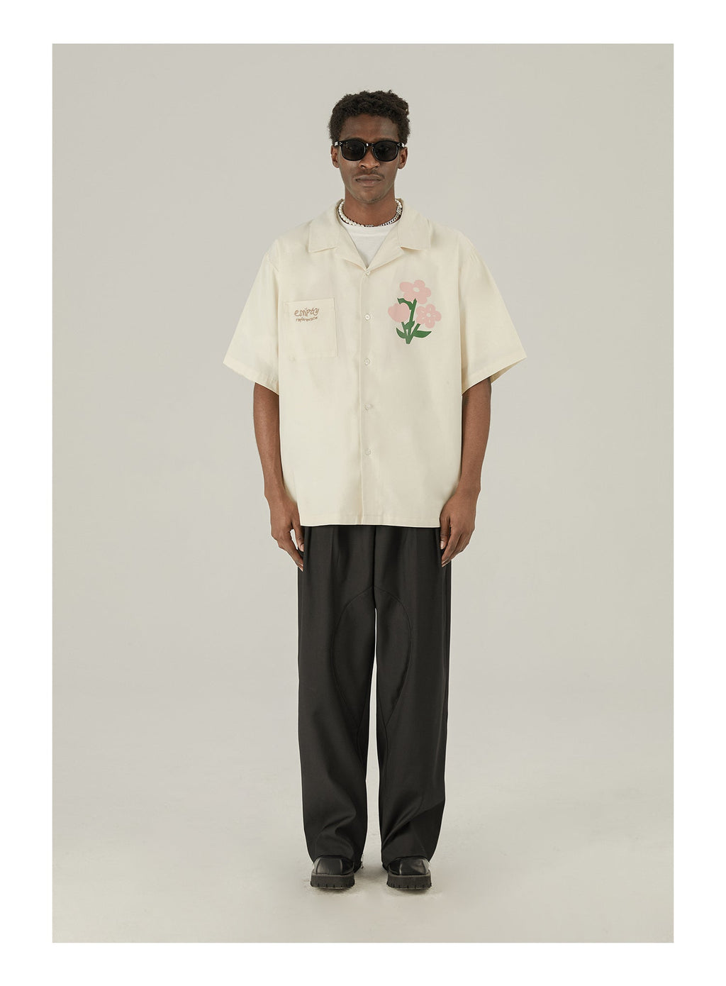 EMPTY REFERENCE Cute Small Flower Short Sleeve Shirt