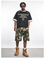 F3F Select Ripstop Double Knee Camouflage Studs Work Shorts