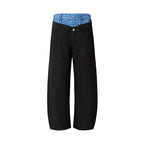YADcrew Double-Waist Twisted Plaid Pants