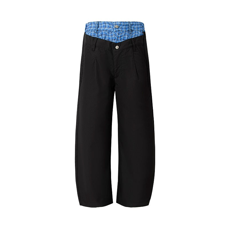 YADcrew Double-Waist Twisted Plaid Pants