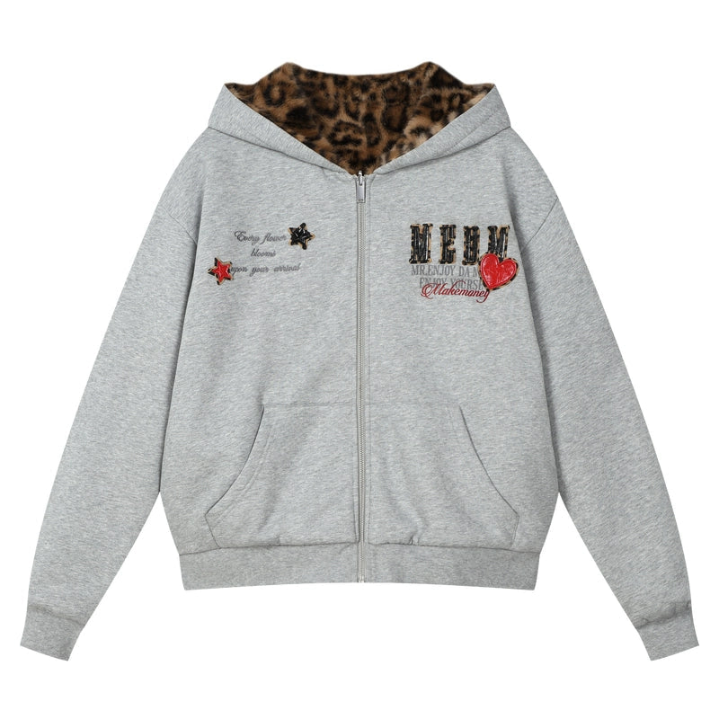 MEDM Reversible Leopard Fur Hooded Jacket