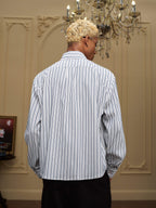 YADcrew Baroque Embroidered Striped Long Sleeve Shirt