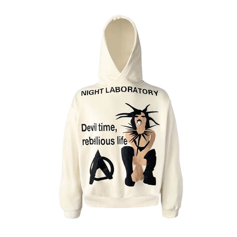 Night Lab Punk Girl Puff Print Hoodie