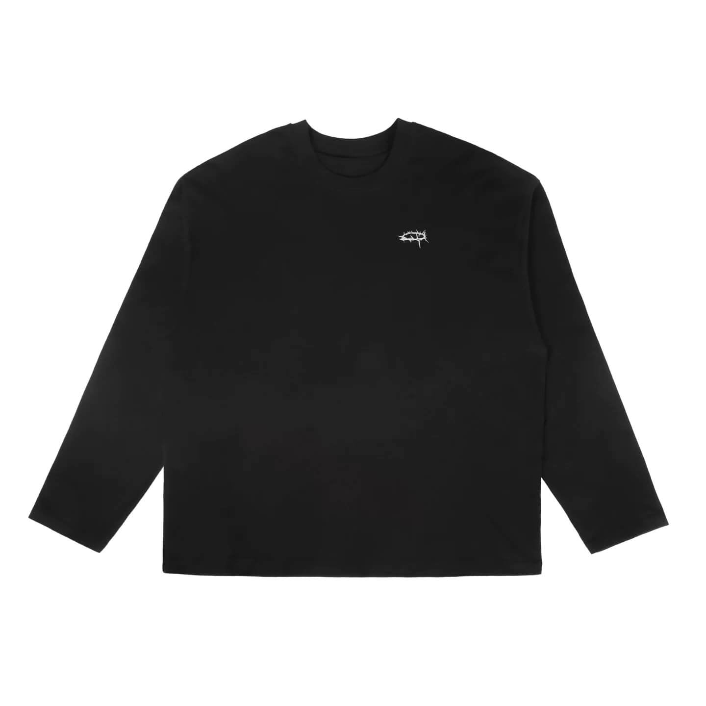 UNDERWATER Black Thorn Ring Logo Print Long Sleeve Tee