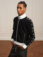 YADcrew Silver Thread Velvet Pearl Track Jacket
