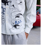 S45 Hand Painted Sports Car Stripe Long Sleeve Shirt