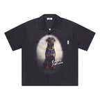 EMPTY REFERENCE Rottweiler Dog Print Short Sleeve Shirt