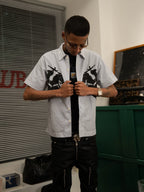 TGFCLUB 223 Print Stripe Short Sleeve Shirt