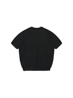 LIBERAFIT Skeleton Print Knit Ribbed Trim Short Sleeve Tee