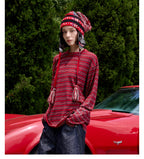 S45 Rhinestone Flame Stripe Long Sleeve Tee