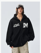 MEDM Towel Applique Embroidery Zip-Up Hoodie