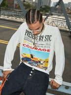STEEPC Vintage Photo Print Long Sleeve Tee