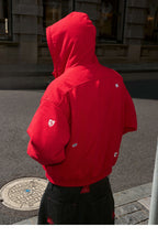 STEEPC Plaid Lined Red Hooded Jacket
