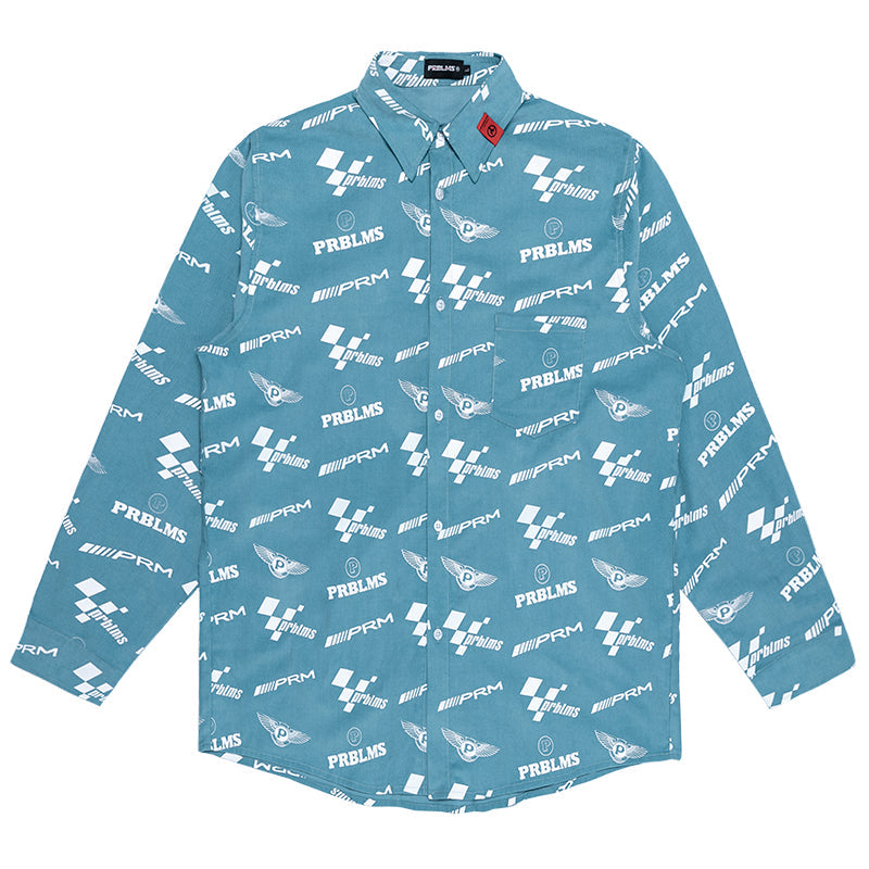 PRBLMS Car Logo Full Printed Long Sleeved Shirt