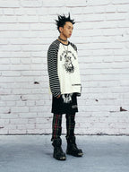 VENTUREK Multi Zipper Stripe Sleeve Raglan Long Sleeve Tee