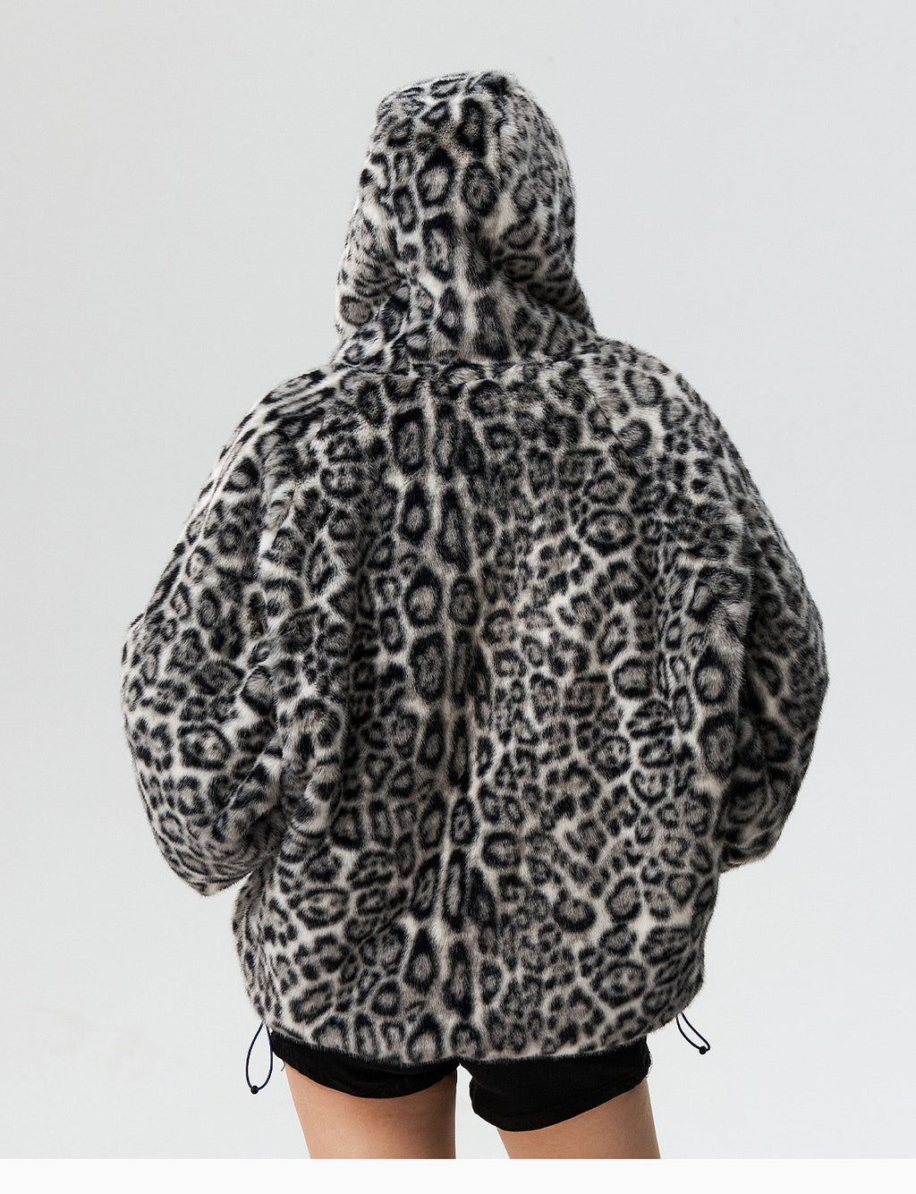 MEDM Reversible Leopard Fur Hooded Track Jacket