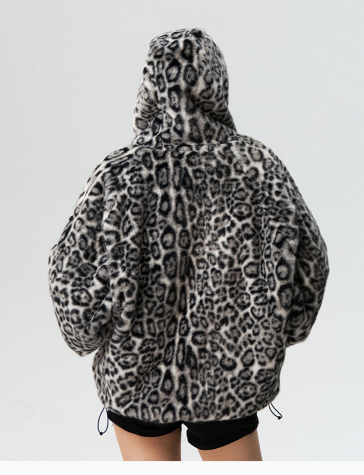 MEDM Reversible Leopard Fur Hooded Track Jacket