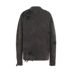 UNDERWATER Washed Handmade Destruction Patchwork Knit Sweater Gray
