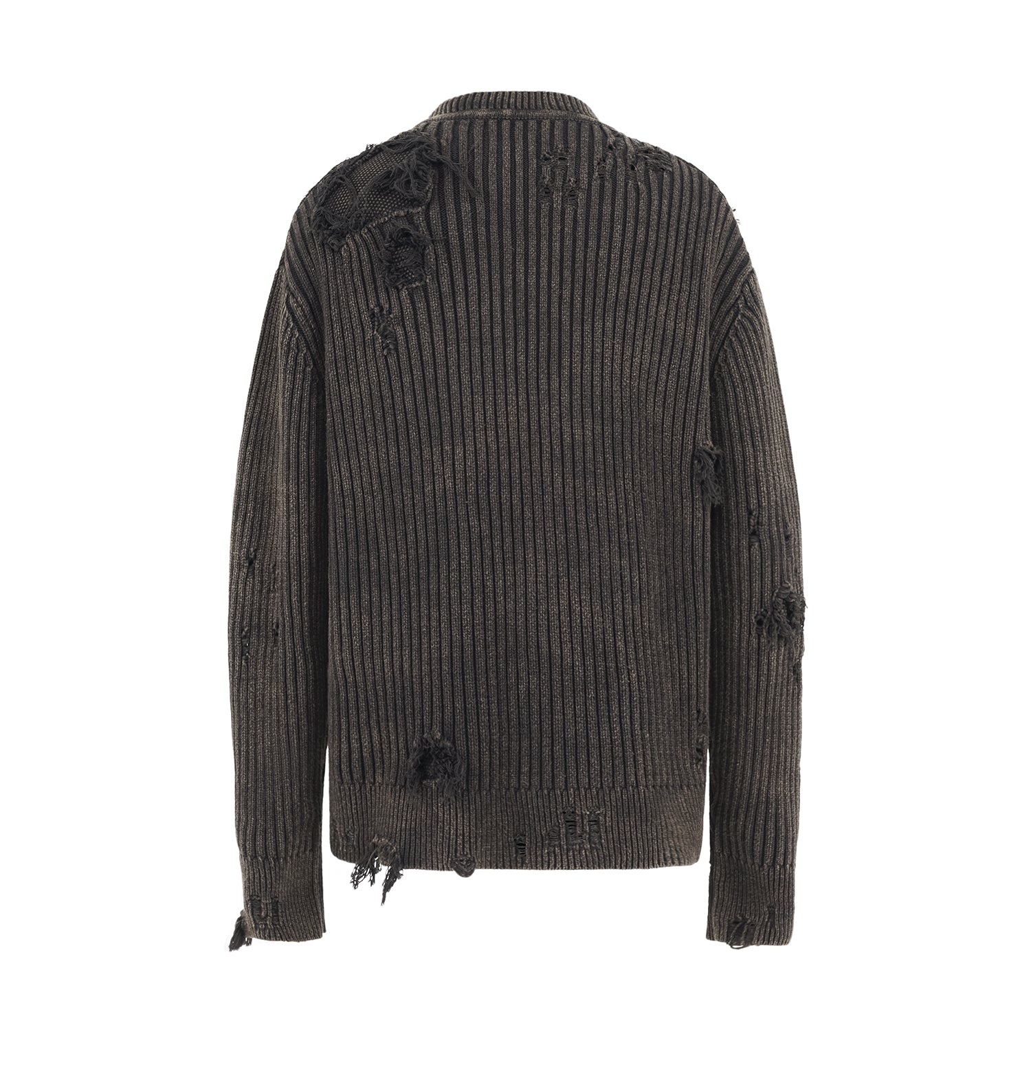 UNDERWATER Washed Handmade Destruction Patchwork Knit Sweater Gray