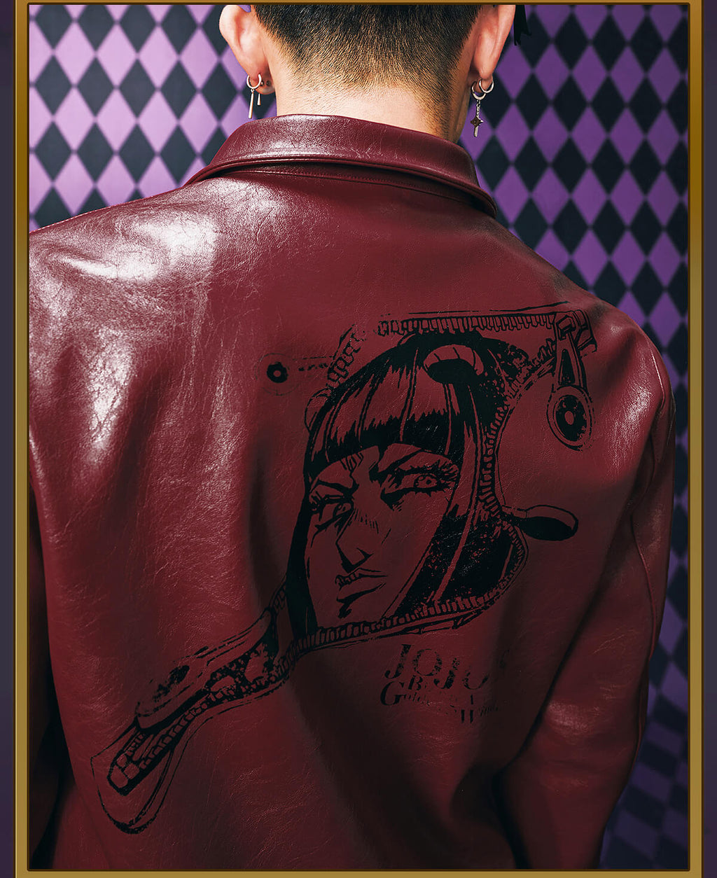 MEDM × JOJO PU Leather Biker Jacket