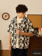 PRBLMS Hand Painted LOGO Checkered Short Sleeved Shirt