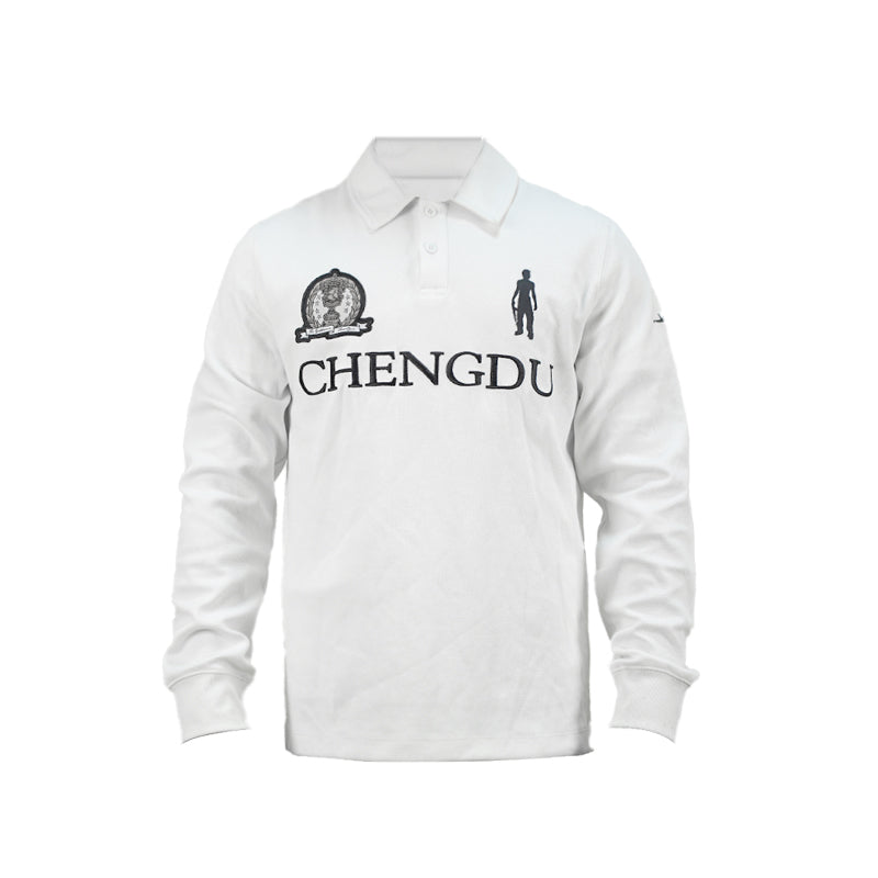 TGFCLUB 223 Patch Embroidered Slim Fit Long Sleeve Polo