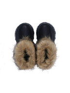 1807 INF-010 Gothic Chunky Platform Faux Fur Trim Shearling Boots