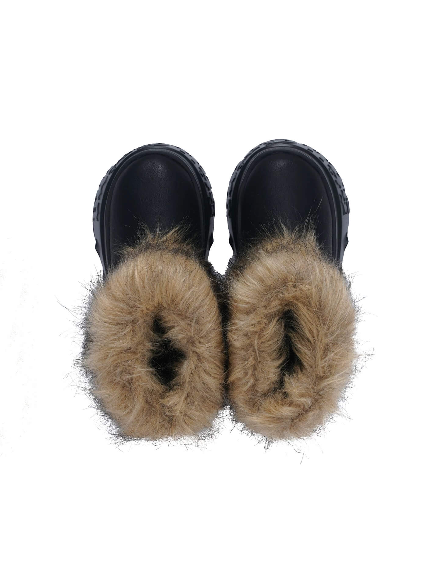 1807 INF-010 Gothic Chunky Platform Faux Fur Trim Shearling Boots