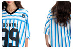 F3F Select Striped Mesh Star Print V Neck Short Sleeve Soccer Jersey