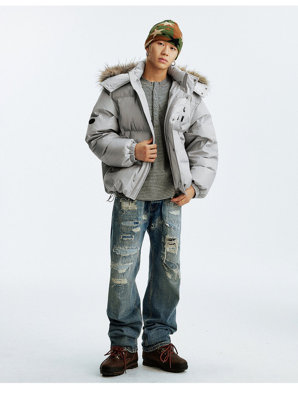 MEDM Detachable Fur Hooded Down Jacket