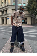 STEEPC Aged Desert Camo Pearl Embellished Print Tee