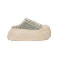 1807 INF-008 Gothic Lace Up Canvas Paisley Chunky Half Sneakers
