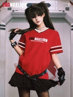 MEDM x EVA NEVER END Character Sketch Print Name Embroidered V Neck Tee