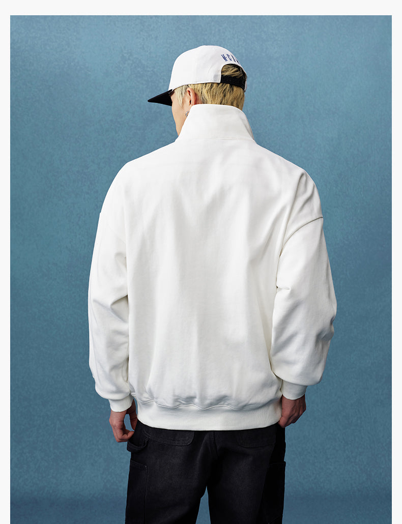MEDM Half-Zip Logo Embroidered Sweatshirt
