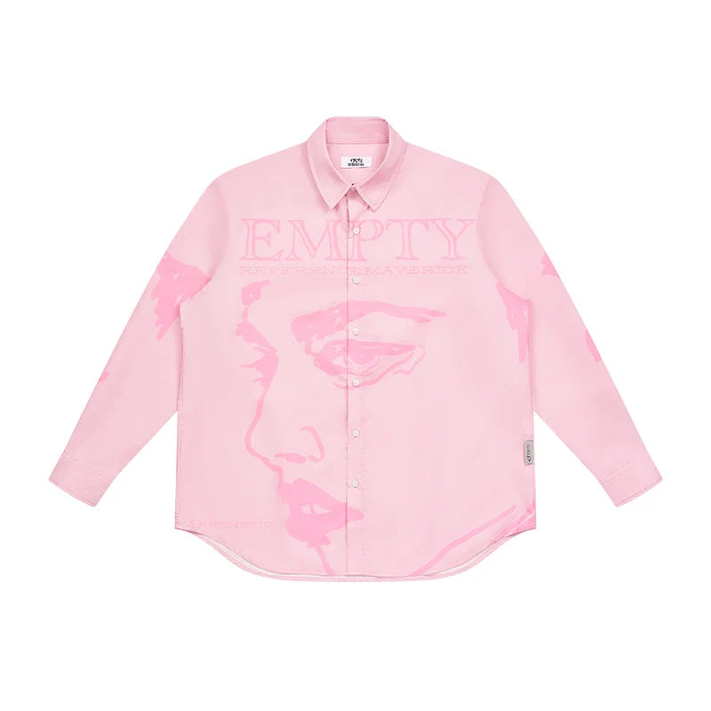 EMPTY REFERENCE Pink Portrait Long Sleeve Shirt