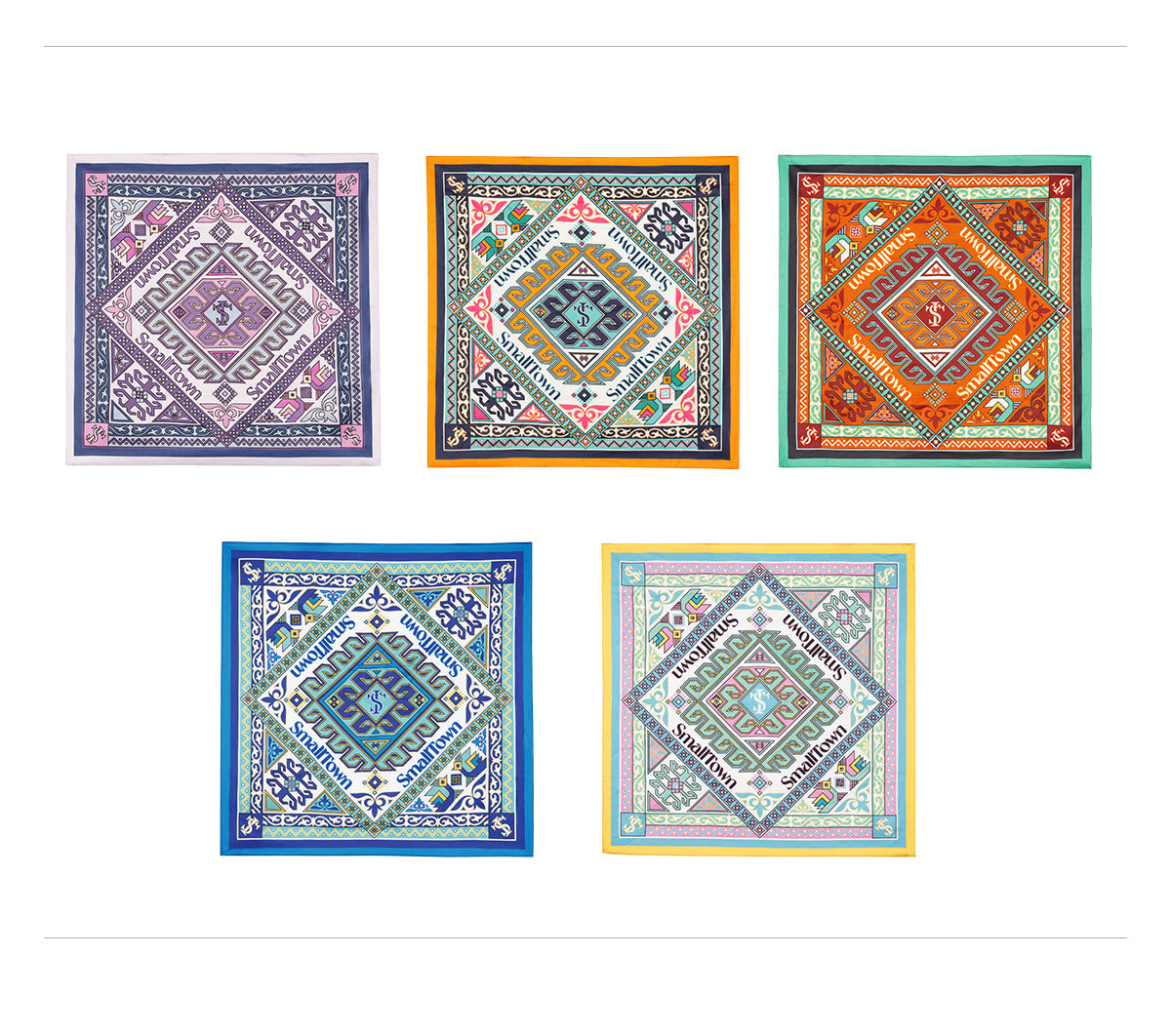 Small Town Kid Geometric Pattern Square Scarf