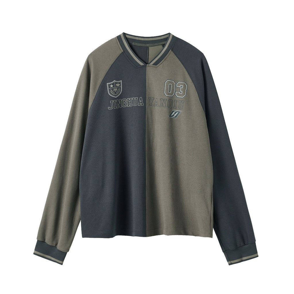 JHYQ Contrast Color Stitching Long Sleeved Jersey Tee