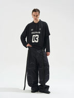 BLIND NO PLAN Layered Striped Long Sleeve Jersey