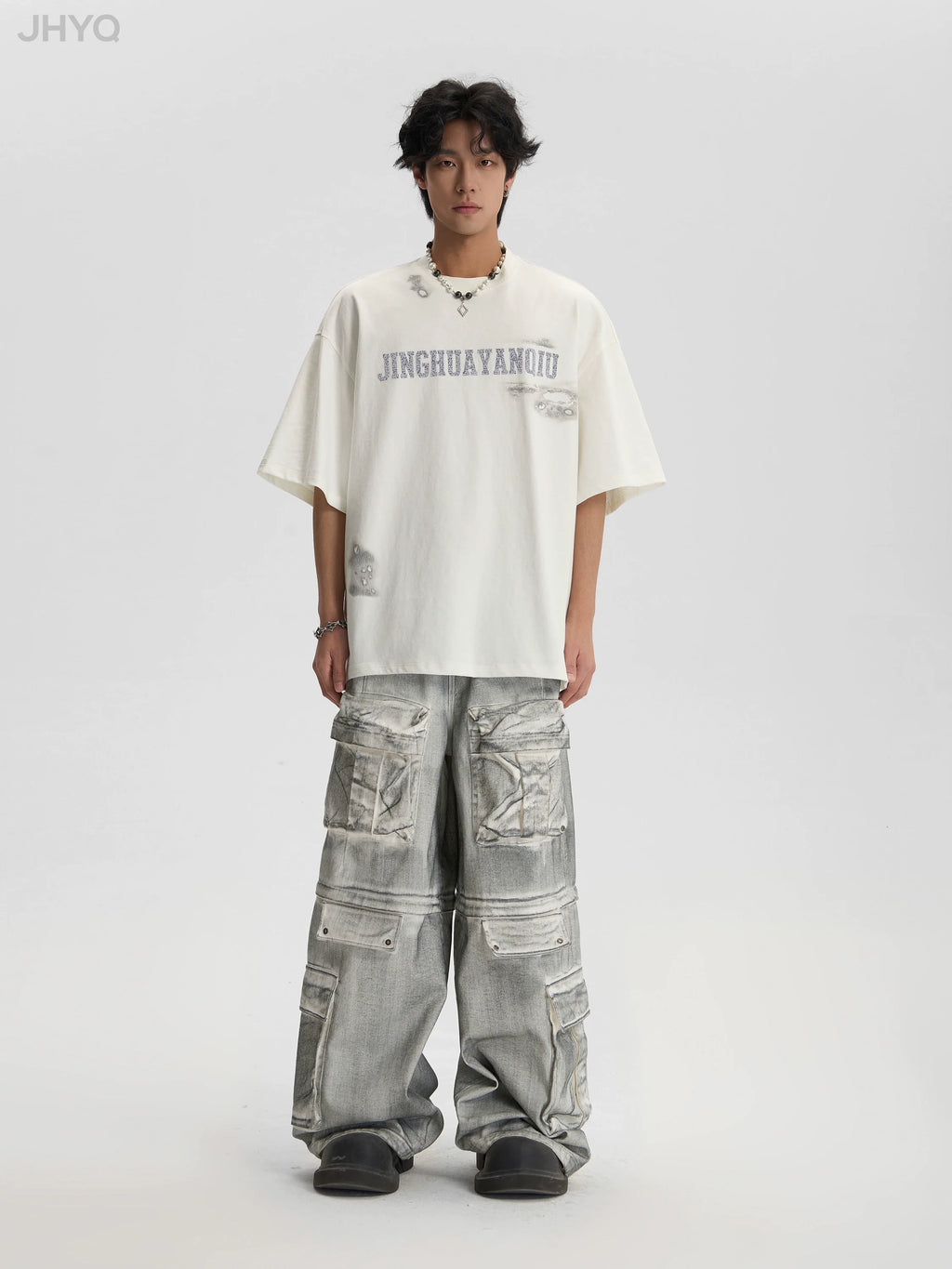 JHYQ Dirty Dye Multi Pocket Removable Work Cargo Pants