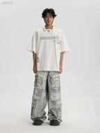JHYQ Dirty Dye Multi Pocket Removable Work Cargo Pants