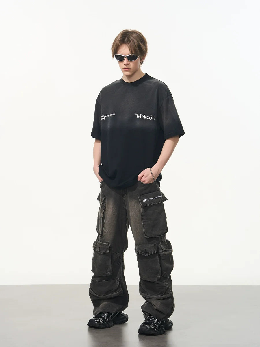 Harsh and Cruel Gradient Washed Logo Tee