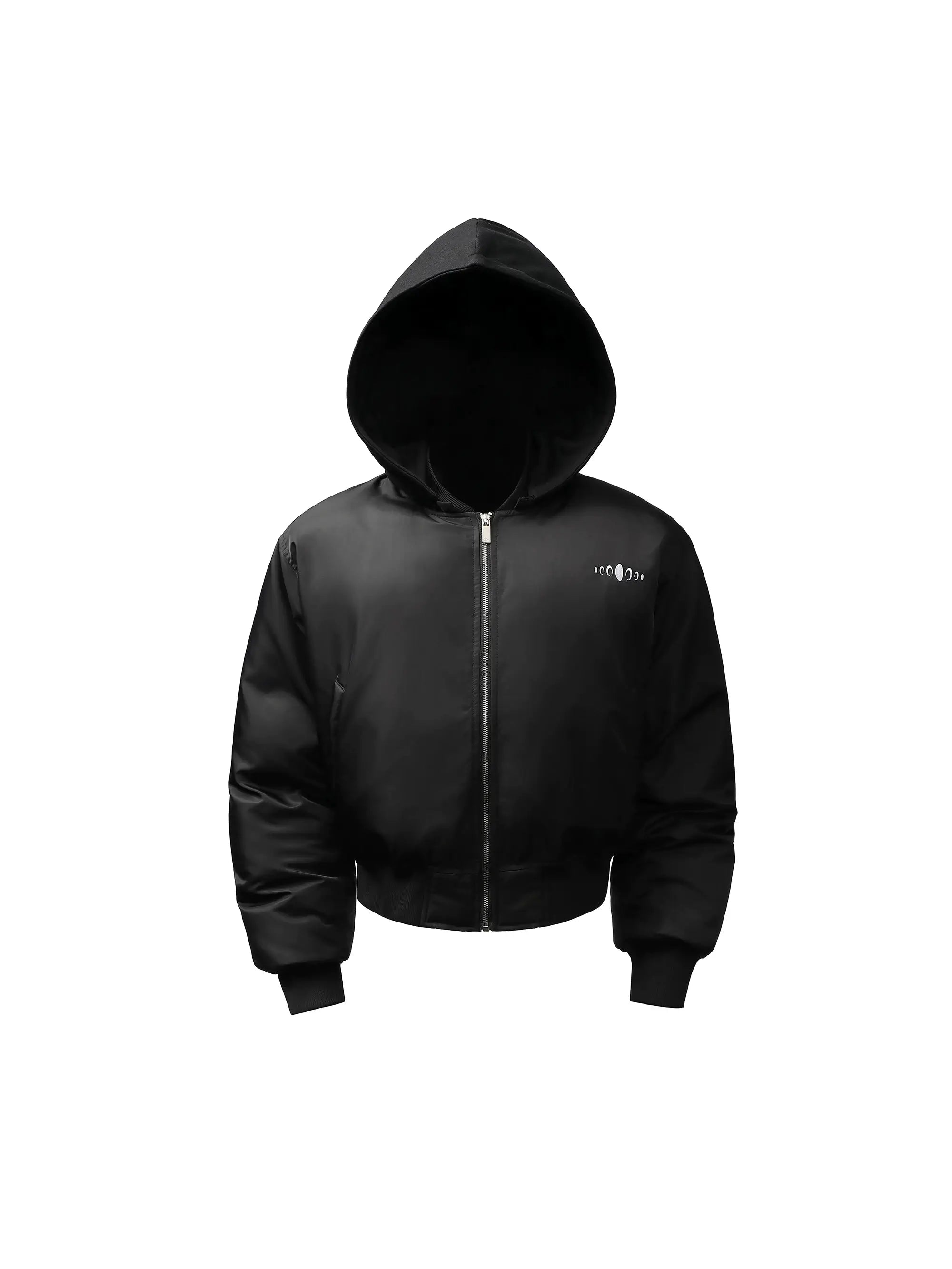 KARMANISTIC Embroidered Hooded Puffer Bomber Jacket