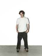 LIBERAFIT Cotton Knit Ribbed Trim Short Sleeve Tee