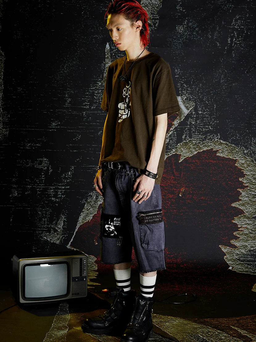 VENTUREK Washed Gun Cracked Print Tee