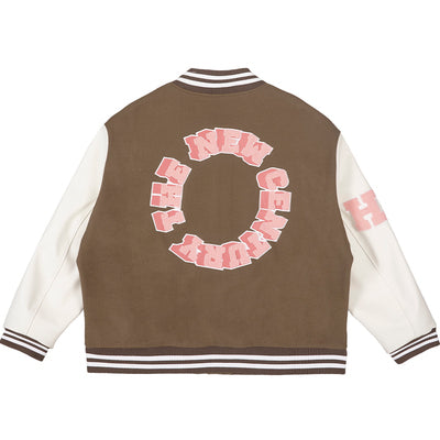 Harsh and Cruel 3D Ring Circular LOGO Embroidered Varsity Jacket