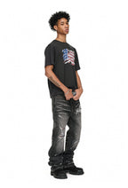 ANTIDOTE Irregular Torn Hole Washed Flared Jeans