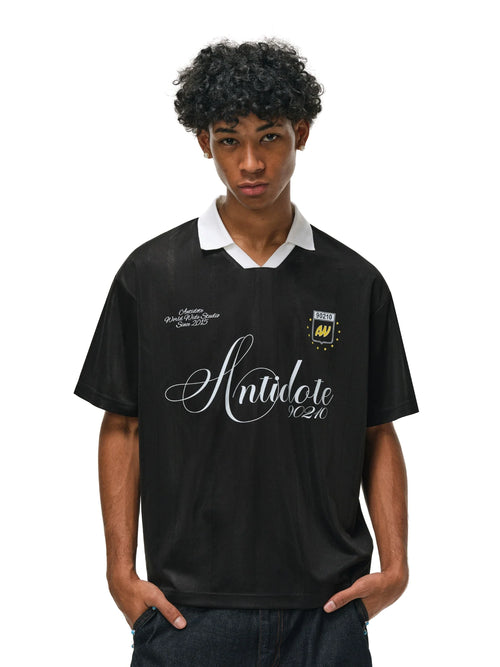 ANTIDOTE Striped Jersey Polo