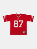 MHARF Red 87 Patch Embroidery Bar Stripe Hockey Jersey
